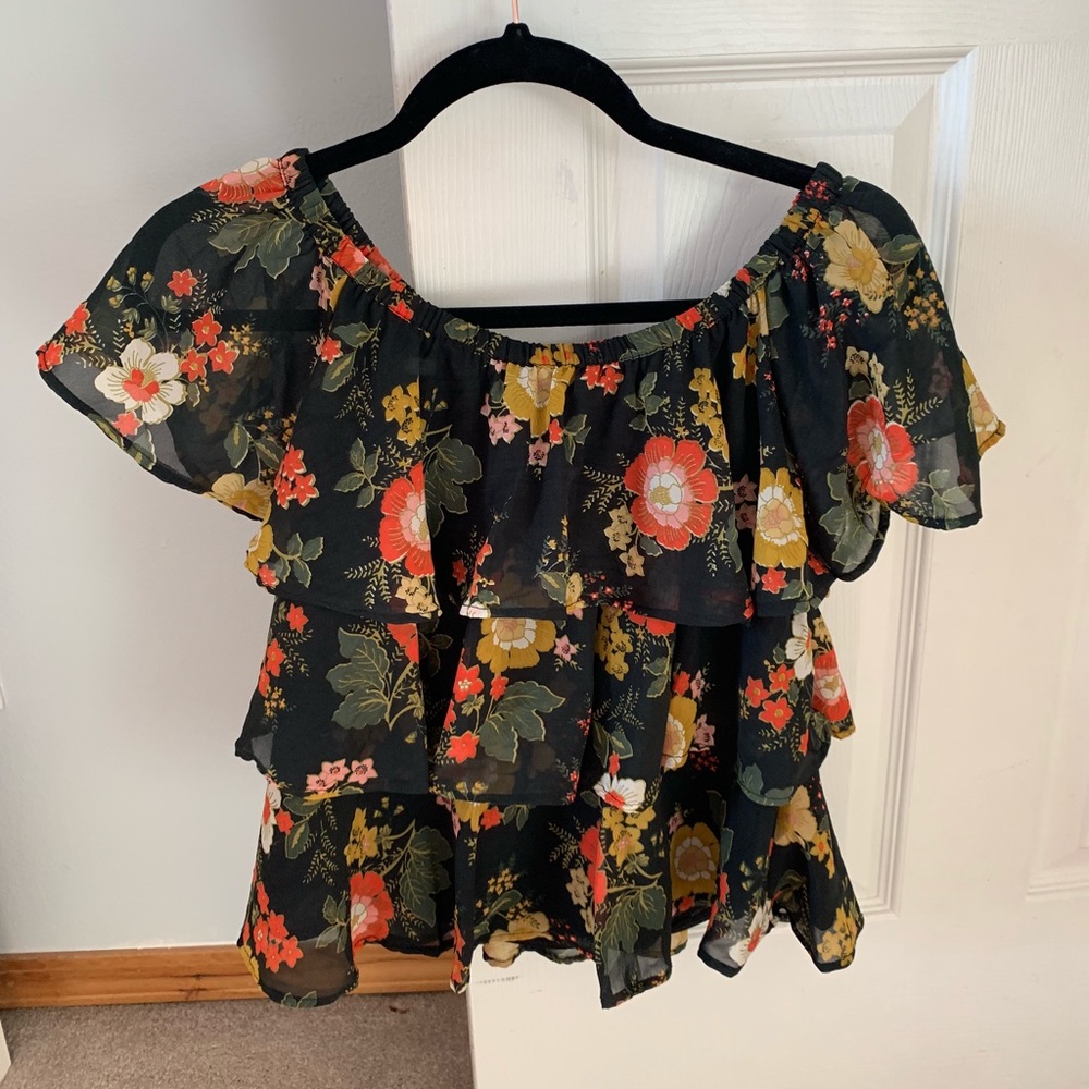 Off the shoulder floral blouse